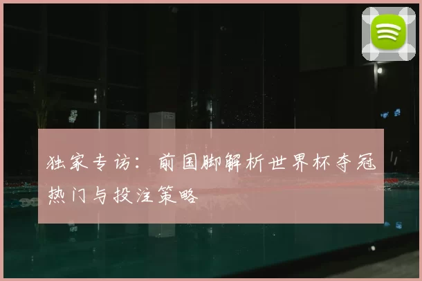 独家专访：前国脚解析世界杯夺冠热门与投注策略